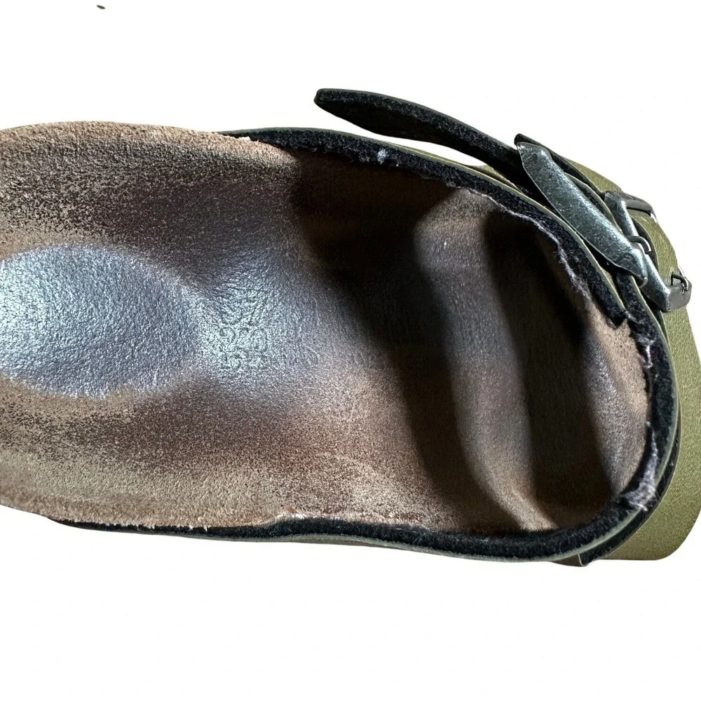 Birkenstock Olive Green Arizona Two Strap Slide Sandals  L8 M6
